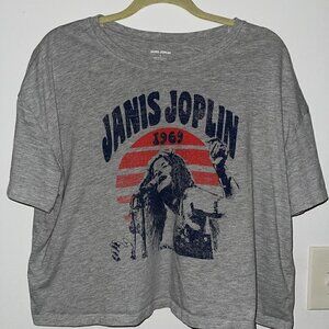 Fantality Corp. 1969 Janis Joplin printed graphic cropped top. XL
